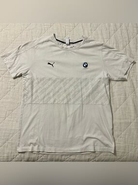 Puma White BMW Motorsport Logo Short Sleeve Tee Medium